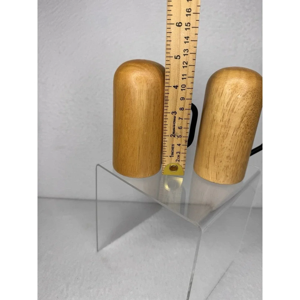 Wood Salt & Pepper Shakers Modern Bamboo Style NEW